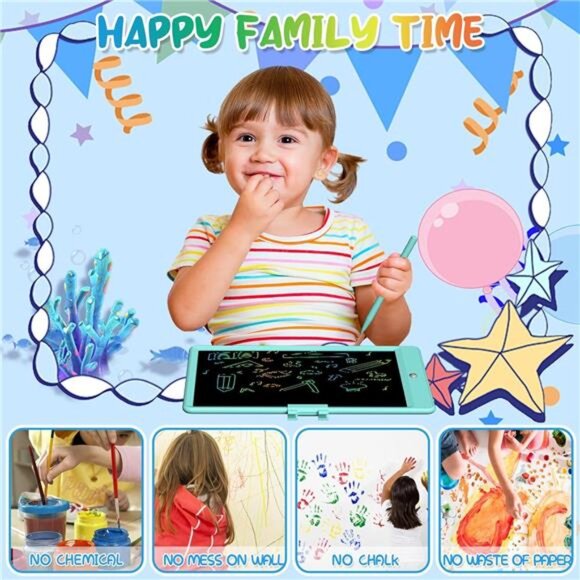 LCD Writing Tablet for Kids 10 Inch Colorful Toddler Doodle Board Drawing Tablet - Picture 5 of 7